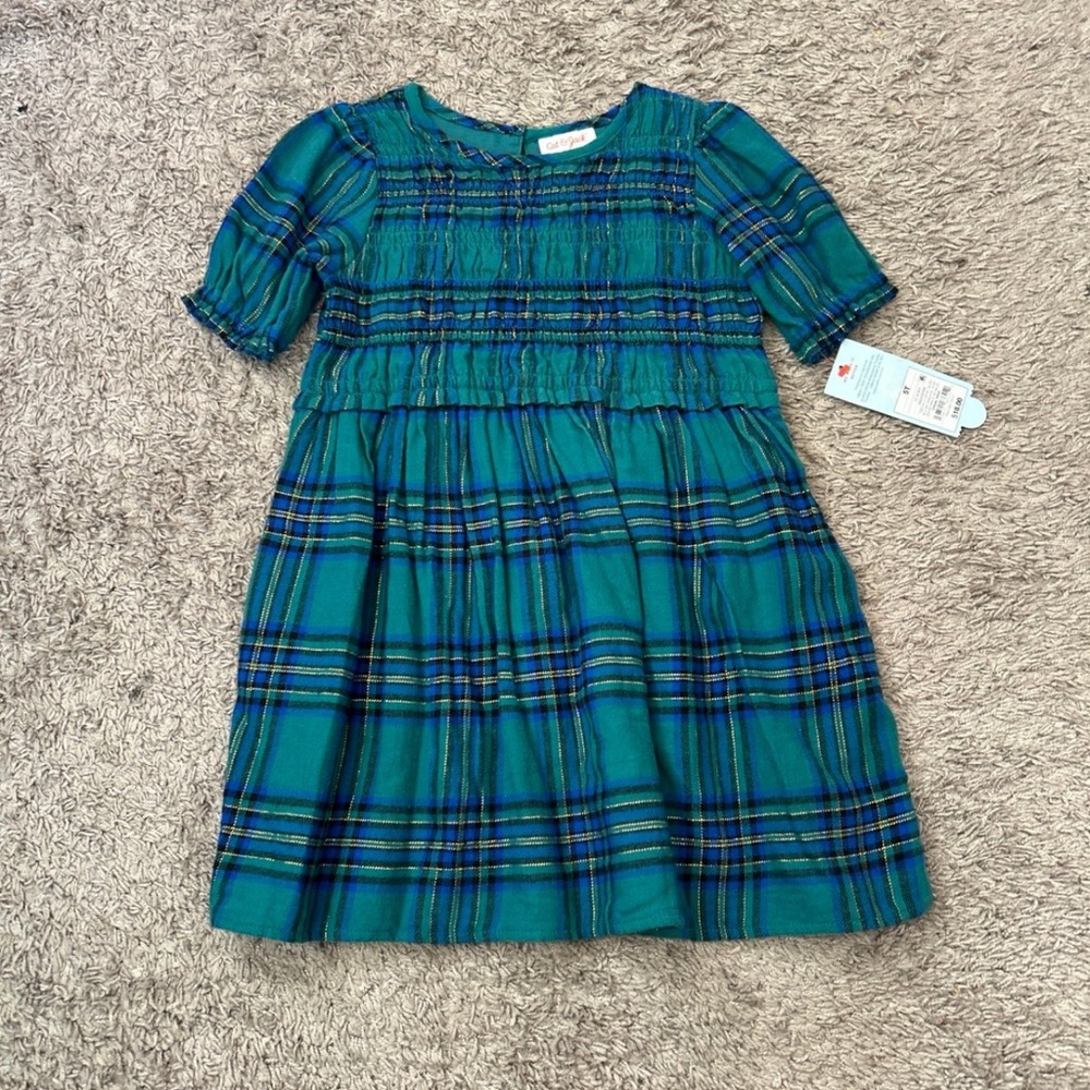 Cat & Jack Blue Plaid Kids Dress